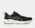 A pair of black ASICS GT-2000 13 running shoes with white and gray accents.