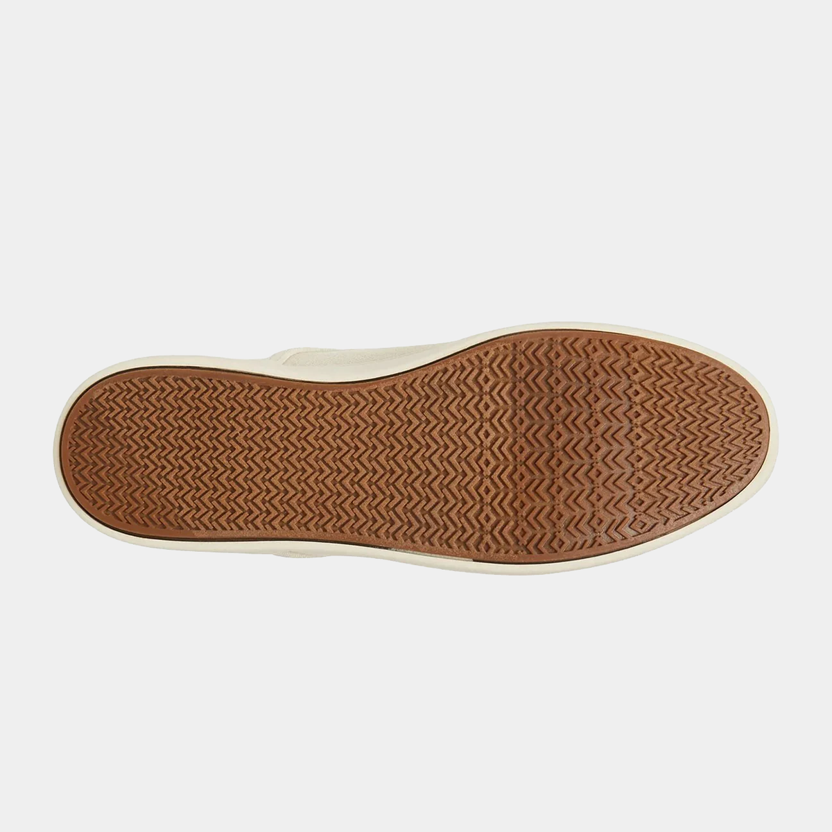 Steve Madden Fenta sneakers outsole featuring textured brown rubber with zigzag tread pattern, sole view.