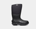 Bogs Classic High boots in black with waterproof neoprene upper and durable rubber outsole, side view.