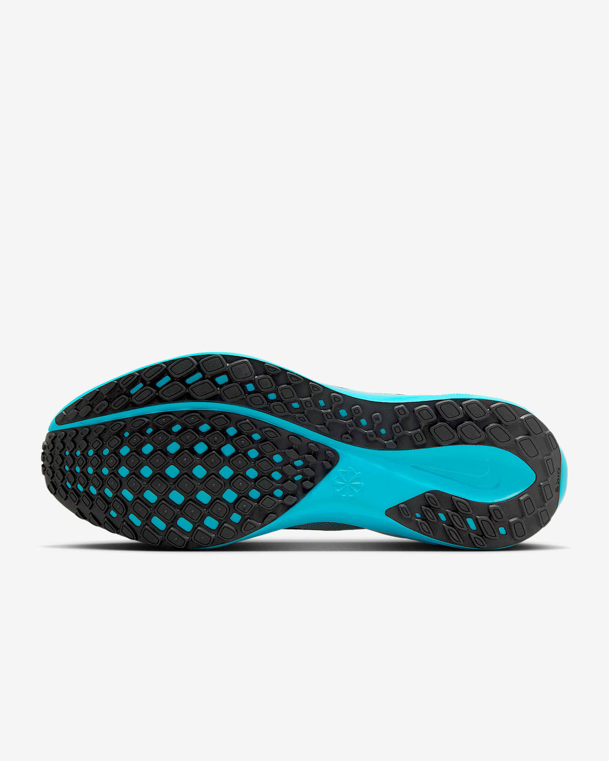 A pair of white Nike Air Zoom Pegasus 41 running shoes with black and blue accents and a black and white sole.