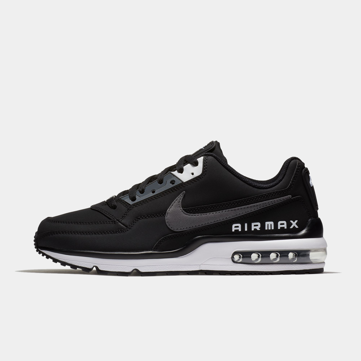 Black Nike Air Max sneaker on a white background
