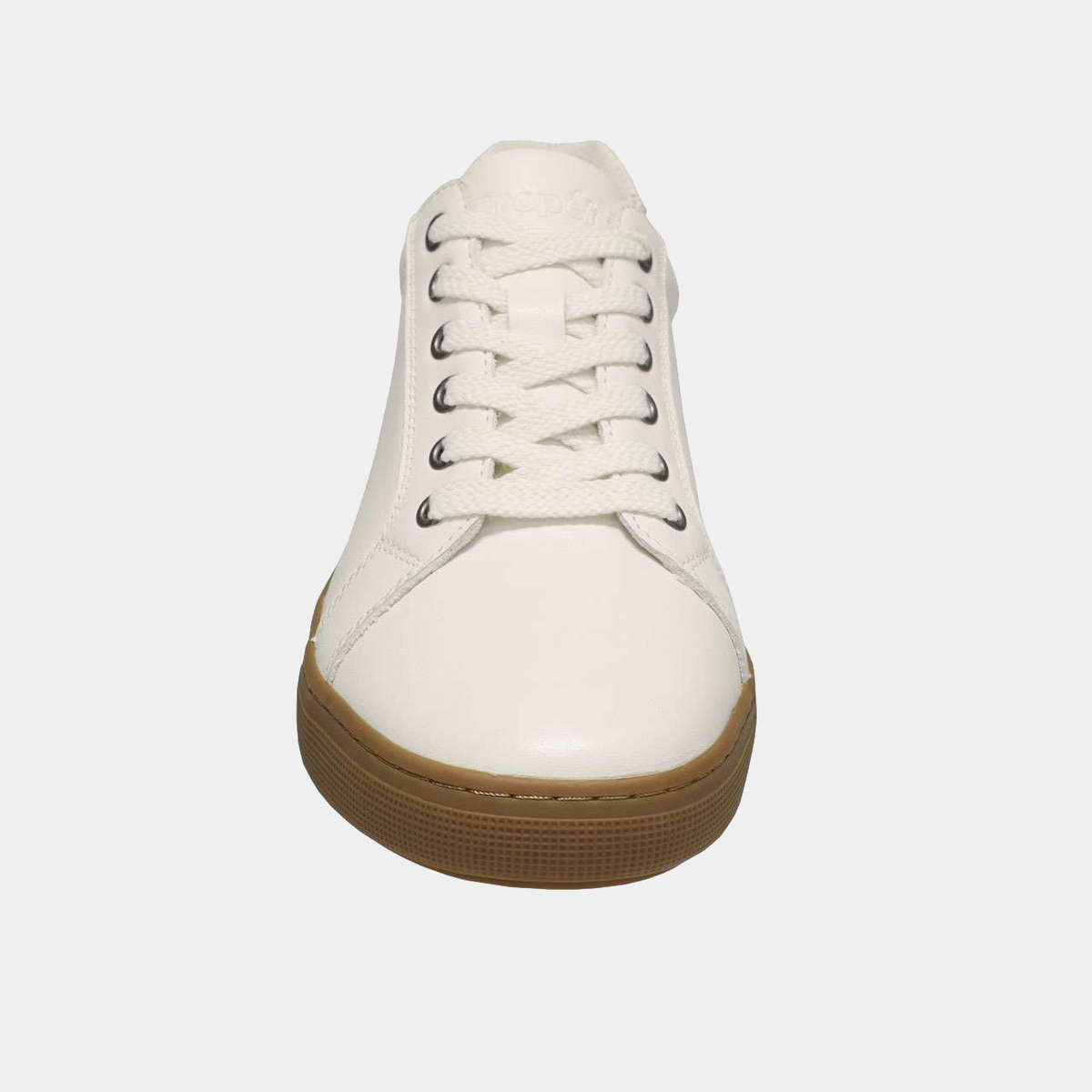 Propét Koda sneakers in white with a gum rubber sole and lace-up design, front view