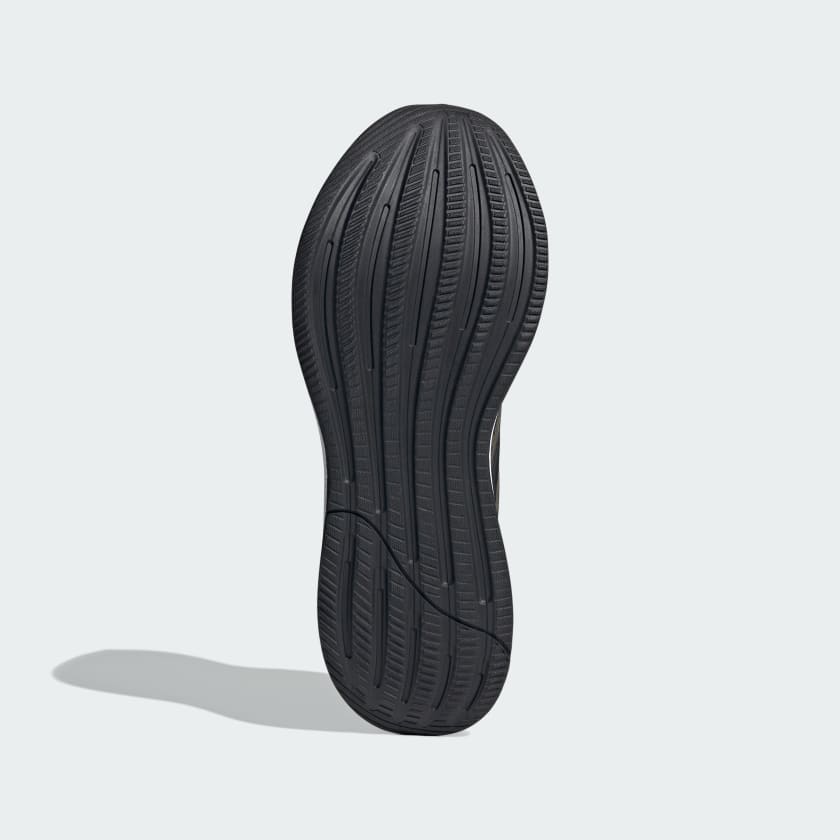 Adidas Response running shoes outsole with textured black rubber grooves for optimal traction and flexibility, sole view.