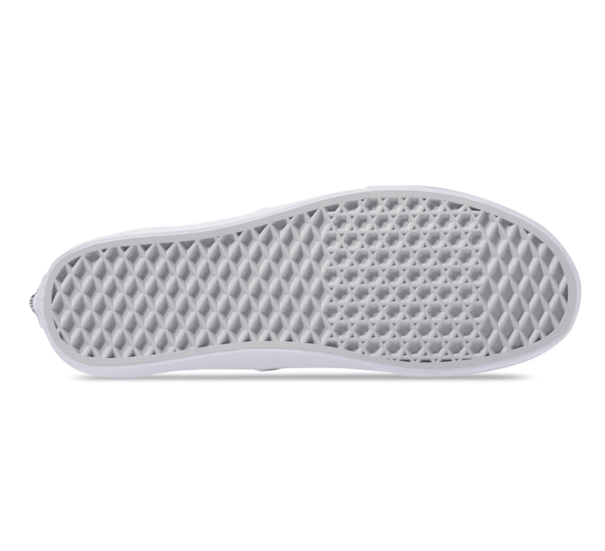 Vans Authentic sneakers sole view showing signature waffle outsole design in white rubber.