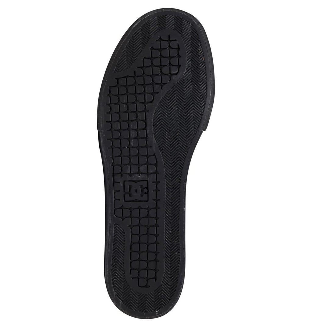 DC Footwear Pure High Top WC sneaker outsole featuring textured black rubber with patterned grip and DC logo.