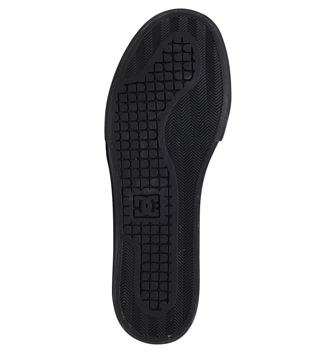 DC Footwear Pure High Top WC sneaker outsole featuring textured black rubber with patterned grip and DC logo.
