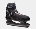 Roces ICY 3 ice skates in black with adjustable straps, padded ankle support, and stainless steel blade, side view.